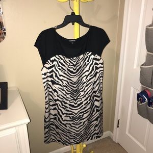Satin zebra print dress